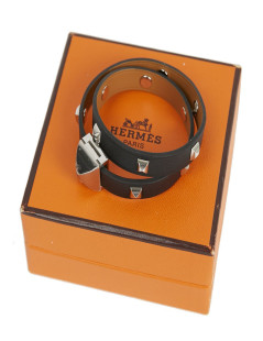 Bracelet cuir Medor Infini clouté double tour