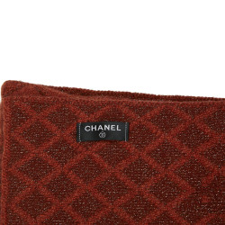 CHANEL brick red cashmere scarf