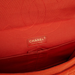 Chanel coral 2.55 bag in crocodile like jersey