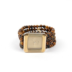 POIRAY watch with tiger's eye and lezard bracelet