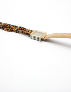 POIRAY watch with tiger's eye and lezard bracelet