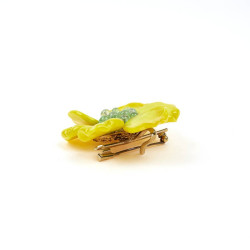 Broche LOULOU de la FALAISE pâte de verre jaune