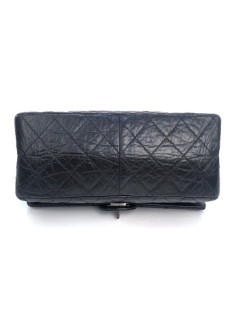 Sac Mademoiselle 2.55 CHANEL cuir froisé noir