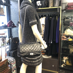 2.55 Chanel cuir vieilli noir