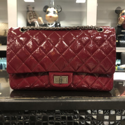 CHANEL 2.55 Jumbo bag in red quilted leather