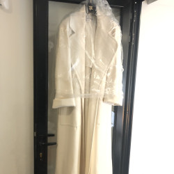 Long manteau CHANEL laine écrue