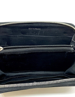 CHANEL Vintage Long Wallet in Black Leather