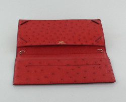 porte agenda HERMES en autruche rouge