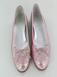 ballerines CHANEL T 36 C reptile rose