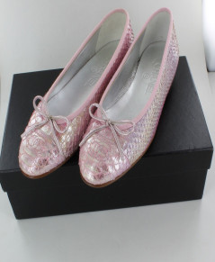 ballerines CHANEL T 36 C reptile rose