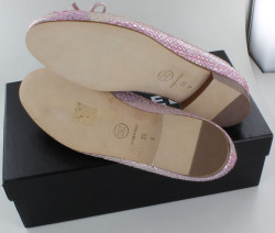 ballerines CHANEL T 36 C reptile rose