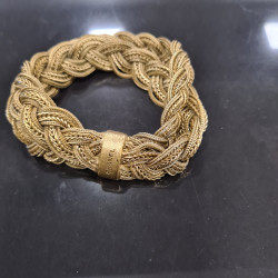 Bracelet tressé chaînes CHANEL en métal doré