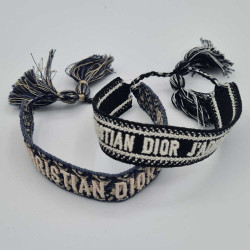 Set Bracelets DIOR j'Adior en coton oblique bleu marine