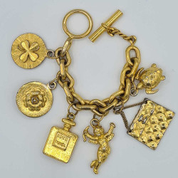 Bracelet charms vintage CHANEL doré