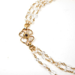 Collier marguerite GOOSSENS roches de cristal et perles