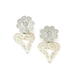 Boucles d'oreille clips GOOSSENS coeur pendant