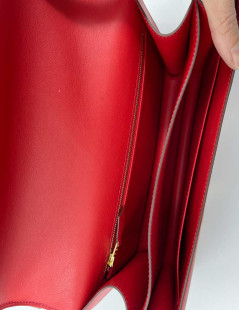 HERMES Constance Bag in Rouge Casaque Swift Leather