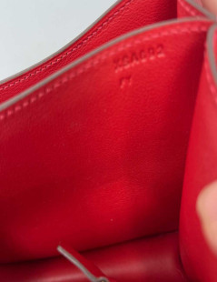 HERMES Constance Bag in Rouge Casaque Swift Leather