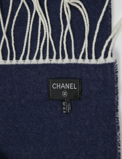 Plaid CHANEL laine et cachemire bicolore