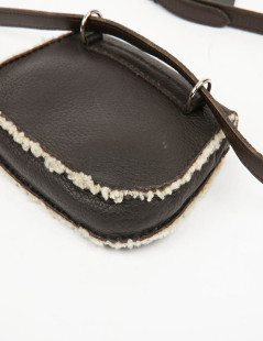 HERMES Vintage Belt Bag in Brown Shearling 