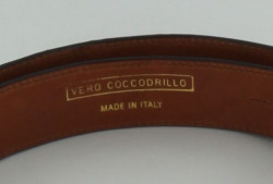 Ceinture FRANCK NAMANI marron en croco veritable