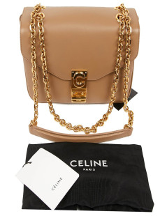 Sac Celine en cuir d'agneau beige