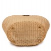 PRADA Bag in Natural Wicker and Black Cotton Canvas