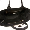 PRADA Bag in Natural Wicker and Black Cotton Canvas