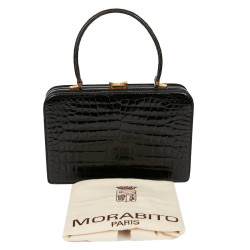 MORABITO Black crocodile vintage handbag