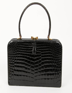 MORABITO Black crocodile vintage handbag