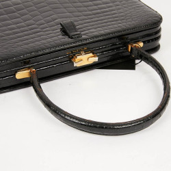 MORABITO Black crocodile vintage handbag