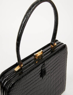 MORABITO Black crocodile vintage handbag