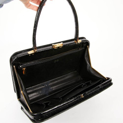 MORABITO Black crocodile vintage handbag