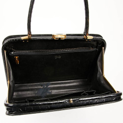 MORABITO Black crocodile vintage handbag