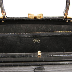 MORABITO Black crocodile vintage handbag