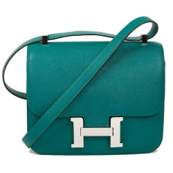 Sac HERMES Constance Elan cuir Epsom Malachite