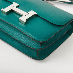 Sac HERMES Constance Elan cuir Epsom Malachite