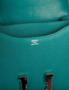 HERMES Constance Elan Bag in Malachite Green Epsom Leather