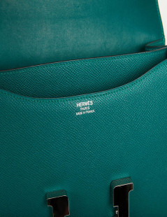 HERMES Constance Elan Bag in Malachite Green Epsom Leather