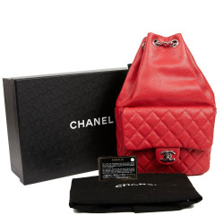 Sac à dos CHANEL grainé rouge 