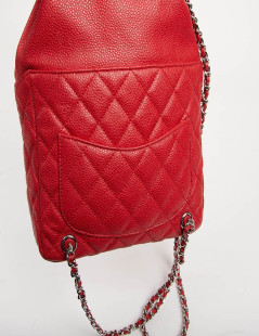 Sac à dos CHANEL grainé rouge 