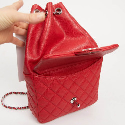 Sac à dos CHANEL grainé rouge 