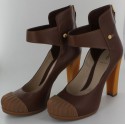 Open ankle FENDI brown leather T 41