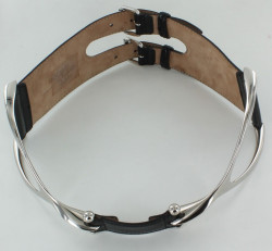 Ceinture ALEXANDER MCQUEEN en cuir noir verni