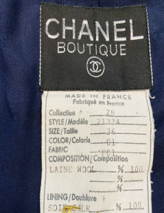 Veste CHANEL T 36 tweed bleu