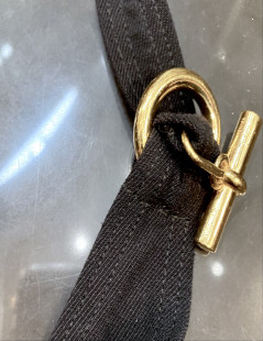 Hermes black swimsuit gold anchor chain clasp