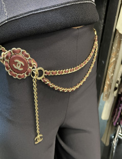 Ceinture CHANEL chaine et cuir