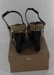 Espadrilles t40 CHRISTIAN LOUBOUTIN, open toe, chaines argentées