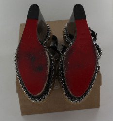 Espadrilles t40 CHRISTIAN LOUBOUTIN, open toe, chaines argentées