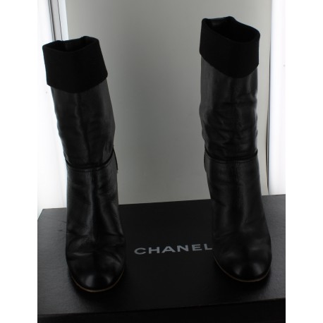 Boots CHANEL t 39.5 cuir 